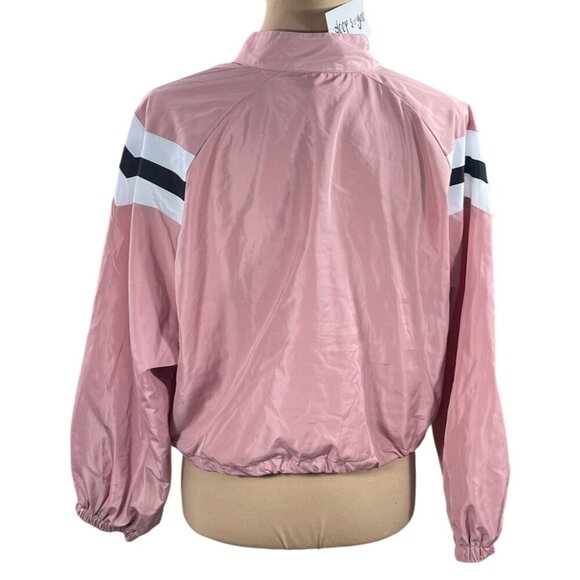 New Deep Sugar Track Jacket Cropped Full Zip Pink Black Size L Large - Picture 3 of 8